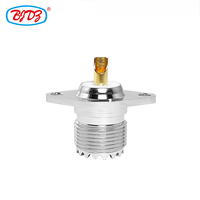 Conector RF SL16 UHF SO239 Hembra de 2 Orificios con Brida Rómbica para Panel, Conector de Antena Hembra