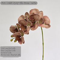 Fournisseur en gros HGA – Arrangement de fleurs artificielles en panier, fausses orchidées Phalaenopsis pour la décoration de centres commerciaux