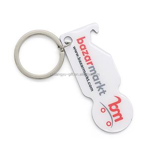 Porte-clés débloqueur de jeton de chariot de courses populaire en Allemagne, personnalisé avec impression CMYK et revêtement époxy - Product Image 2