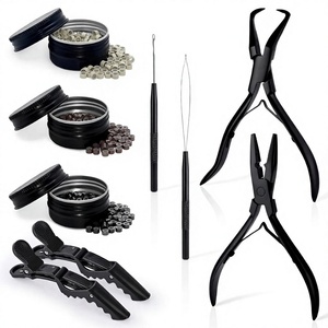 Private Label Hair Extension Tools Tape Extension Remover pliers Micro Links <b>Beads</b> Hair Extension Pliers With Loop <b>Needles</b> - Product Image 1