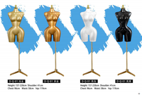 Tragbare Leichtgewichtige Weibliche Torso-Schaufensterpuppe mit Goldfarbenem Metallständer, Ideal für Modedesign-Studios