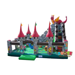 Castillo inflable de dinosaurio grande, estructura hinchable