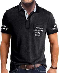 Polos personnalisés pour hommes T-shirts personnalisés décontractés à manches courtes T-shirts personnalisés à col de golf avec poches - Product Image 2