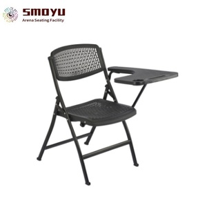 Silla Plegable Moderna al por Mayor con Respaldo de Malla Ventilada, Plástico PP Negro y Patas de Acero para Dormitorio - Product Image 3