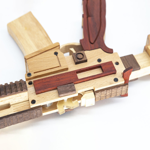 Kit de Matériel de Bricolage pour Fusil d'Assaut M416 en <span class=keywords><strong>Bois</strong></span> Massif avec Bande Élastique - Jouet d'Assemblage DIY pour le Travail du <span class=keywords><strong>Bois</strong></span> - Product Image 2