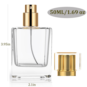 Flacon de parfum en verre de 100 ml avec pompe pulvérisatrice pour flacon de parfum carré en verre avec flacon de parfum de luxe de 50 ml - Product Image 2