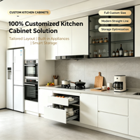 Armoires de cuisine en bois sur mesure modernes, écologiques, résistantes à l'eau, multifonctionnelles pour les projets de villas et d'appartements