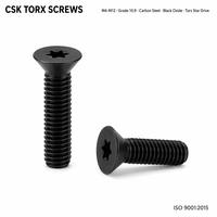 Vis à tête fraisée CSK/Torx M4/M5/M6/M8/M10/M12 en acier au carbone, oxyde noir, classe 10.9, directement de l'usine, CE RoHS IS