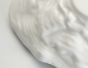 WEIYE 2025 nouveauté huître coquille forme fruits de mer <span class=keywords><strong>plateau</strong></span> assiette ensemble Base en bambou blanc porcelaine sauce de soja plat en céramique - Product Image 6