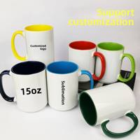 Mug personnalisé avec impression intégrale, mug en céramique bicolore, mug de 15 oz, mug à sublimation, vente en gros pour mugs imprimés en vrac