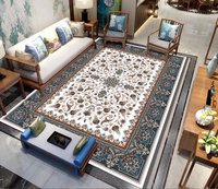 Tapis moderne de luxe fabriqué à la machine, doux, écologique, de haute qualité, grand motif floral bohème, polyester, décoration de salon