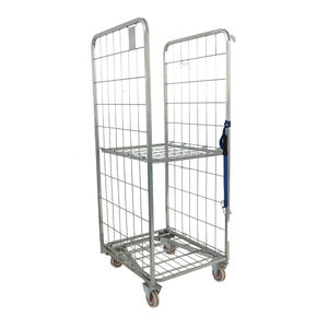 Chariots en acier doux galvanisé Cages roulantes <span class=keywords><strong>Cage</strong></span> roulante résistante à l'usure à faible entretien Capacité de 600kg Équipement de stockage de marchandises - Product Image 2