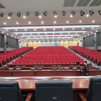Vente directe d'usine, chaises de salle de conférence, sièges d'auditorium, mobilier de théâtre avec cadre métallique, couleur et logo personnalisables.