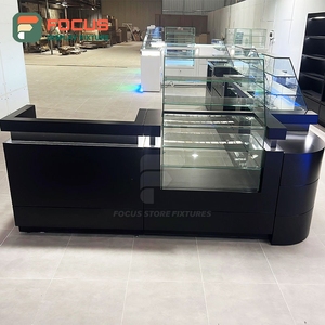 Custom Tobacco Display Cabinet Dark Finish Glass <b>Shelf</b> Lockable Drawer Cigarette Display Cabinet - Product Image 2