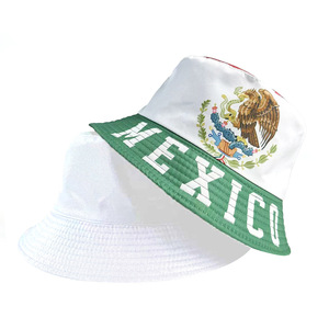 Sombrero de Pescador con Bandera Nacional de México, Diseño a Rayas, Protección Solar, 2026, para EE. UU.-Canadá-México, Impresión en Poliéster - Product Image 3