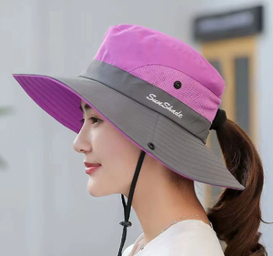 Chapeau Bob d'été pour femme avec protection UV, grand bord large et chaîne, idéal pour la pêche et la randonnée en extérieur - Product Image 6
