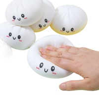 JO Super Stress Squishy Jouets en plastique blancs en forme de boulettes vapeur Cha Siu Bao, jouets de décompression à pétrir, pincer, rembourrés et rebondissants, unisexe