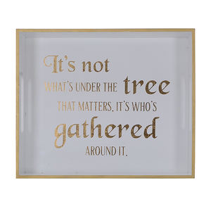 Bandeja de MDF moderna hecha a mano con asas recortadas de hoja de oro Bandeja DE SERVICIO DE MADERA impresa para Navidad Bandejas decorativas de regalo novedoso - Product Image 1