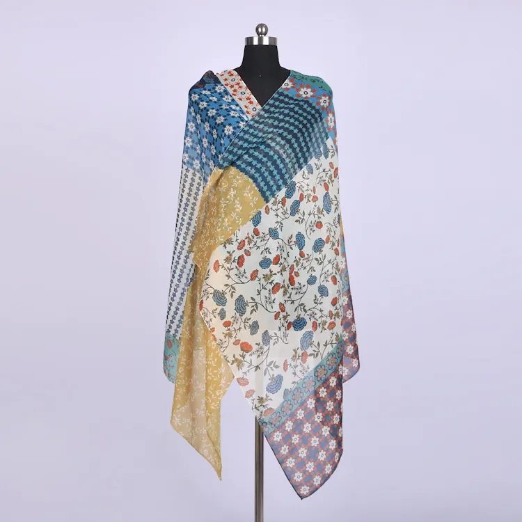 Custom Ontwerp Digital Printing Bloemen Bloemen Mooie Sjaals Pashmina Vrouwen Winter Print Shawl