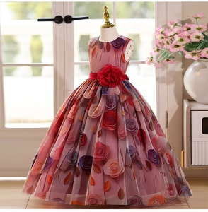 Robes de princesse en maille de style européen pour enfants, robes de demoiselle d'honneur moelleuses, robes de fête élégantes pour enfants de 10 ans - Product Image 2