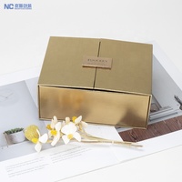 Boîte-cadeau drôle ouverte d'impression dorée personnalisée boîte d'emballage cosmétique de deux bouteilles boîtes de parfum magnétiques à double porte
