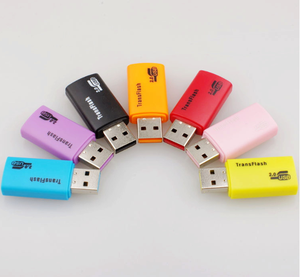 قارئ بطاقات SD صغير سريع TF/SD قارئ بطاقات USB 2.0 مع محول ذاكرة بغطاء قارئ بطاقات ذكي خالي من السائق من المصنع مباشرة