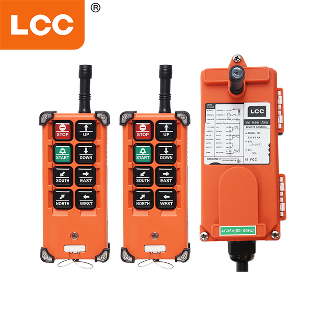 F21-E1B Industrial 6 Buttons Single Speed Wireless Hoist Crane Remote Control Push Button Switch