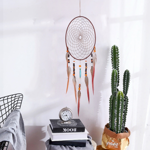 Grand No.46 Tenture Murale Boho <span class=keywords><strong>Attrape</strong></span>-Rêves Plume Faite À La Main Pour La Maison Salon Décoration - Product Image 5