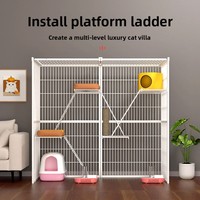 Cage pour chat classique en fer à trois étages, ultra-grande, ouverte et respirante, pour petits chats, utilisation en salon ou en extérieur, toutes saisons