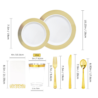 Vente chaude 700 pièces assiettes de Charge ensembles de vaisselle couverts pour 100 invités plats et assiettes jetables décoration de mariage et fournitures