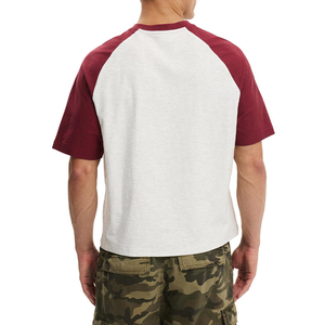 Camisetas KingSen al por mayor, personalizadas, con cuello redondo, rojas y blancas, preencogidas, 100% algodón, 250 g/m², informales y transpirables. - Product Image 5
