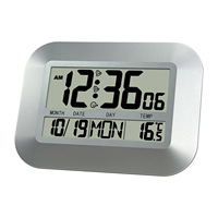 Grande horloge murale avec thermomètre Calendrier numérique Réveil de table Décoration intérieure Horloge murale décorative