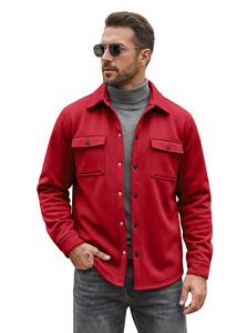 <b>Men</b> Softshell <b>Jacket</b> <b>Utility</b> Workwear Shirt <b>Jacket</b> with Chest Pockets Turn-down Collar Button-up Outdoor Wear - Product Image 4