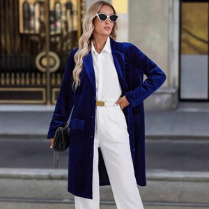 Abrigo <span class=keywords><strong>de</strong></span> Invierno Elegante para Mujer, Manga Larga, Solapa, Holgado, <span class=keywords><strong>de</strong></span> Terciopelo, Cortavientos, Chaqueta <span class=keywords><strong>de</strong></span> <span class=keywords><strong>Traje</strong></span> Larga y Elegante para Mujer - Product Image 3