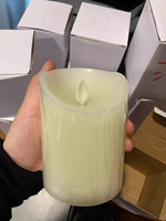 Bougie LED Cœur de Jésus, Pilier, à Piles, Télécommande, Minuteur, Flamme 3D, Cire Véritable, 8x15cm, Décoration Religieuse