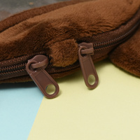 Portefeuille décontracté en peluche doux et mignon à motif de dessin animé, porte-clés, porte-carte d'identité, pochette à monnaie en polyester compact avec fermeture éclair