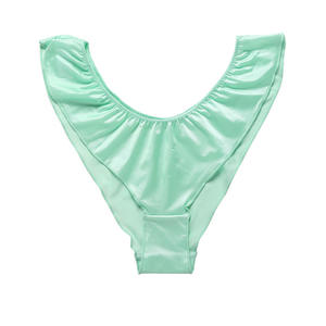 Sous-vêtement respirant et solide personnalisé ODM OEM pour femmes String de bikini sans couture Culotte <span class=keywords><strong>tanga</strong></span> col en V Technique tricotée teint en plaine - Product Image 3