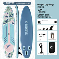 Planche à pagaie gonflable TIDETREK 11'6" 35" personnalisable en PVC durable avec accessoires, Stand Up Paddleboard, Supboard, Tabla De Padel