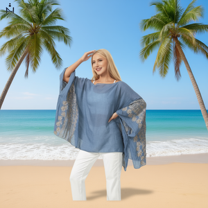 Maglione Stile Onda Floreale 135*140CM con Polsini Ricamati - Product Image 2