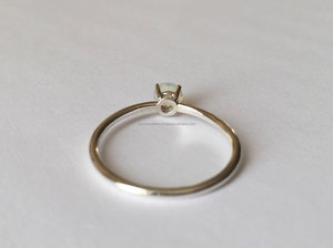 Rainbow <b>Moonstone</b> Gemstone <b>Ring</b> in 925 Sterling silver Gold Plated Stacking Handmade Silver Beautiful Indian Jewelry. - Product Image 2