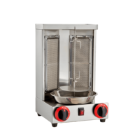 Machine à shawarma et kebab en acier inoxydable pour restaurant, alimentée au gaz, appareil à shashlik et grill à kebab