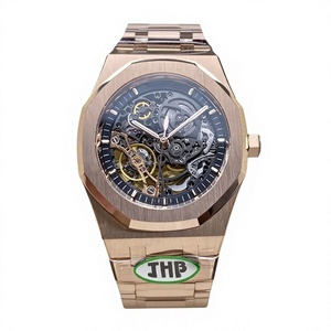 Reloj Mecánico de Buceo de Lujo, Super Calidad, Resistente al Agua, 41mm, Fábrica THB, Movimiento 3132, 15407, Oro Rosa, Esqueleto - Product Image 1