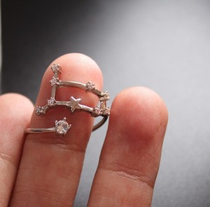 Zodyak yüzükler kadınlar için doğum günü hediyeleri 14K altın kübik zirkonya sevimli yıldız butik kişiselleştirilmiş yüzük Astrology göksel yüzük - Product Image 6