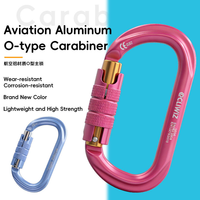 Mousqueton en aluminium aéronautique 25 kN de type O, certifié CE, avec verrouillage à vis, pour l'escalade professionnelle et les travaux en hauteur