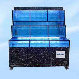 Usine Restaurant Vente en gros Rectangle Verre Vivant Réservoir de poissons frais Vitrine de fruits de mer d'<span class=keywords><strong>extérieur</strong></span> - Product Image 3
