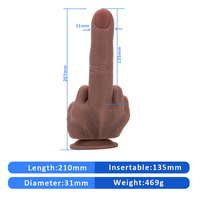 Pene de silicona suave, ventosa grande, parodia enorme, regalo de dedo medio, grueso consolador, pene Artificial Gay, tapón Anal