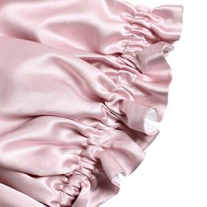 Роскошные двухслойные 100% шляпы из шелка тутового шелкопряда для женщин розового цвета слоновой кости регулируемые шапки для сна с широкими полями и длинным хвостом - Product Image 6