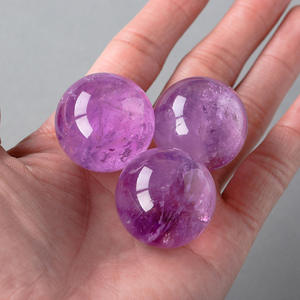 ลูกบอลคริสตัลอาเกตสีชมพูธรรมชาติเครื่องประดับอเมทิสต์ซิทรินพร้อมคริสตัลสีขาวขัดเงาหินดิบลูกบอลฮวงจุ้ยพลังงาน - Product Image 3