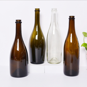 Premium 375ml Burgundy Glass Wine <strong>Bottle</strong> Classic Empty 750ml Black Brown <strong>Champagne</strong> Sparkling Wine <strong>Bottles</strong> with Cork Stopper - Product Image 2