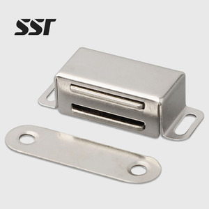 Stainless Steel Furniture Magnetic Wood Grabber Strong <b>Magnet</b> Cabinet Door Catcher for Closing Cabinet Doors Drawer Latches - Product Image 1